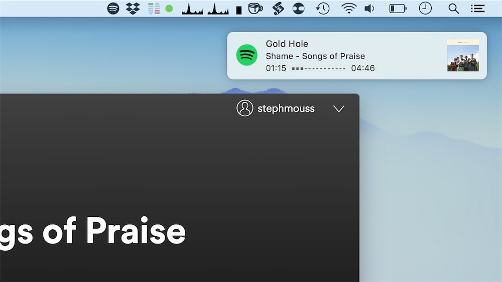 mac notifications popup for spotify